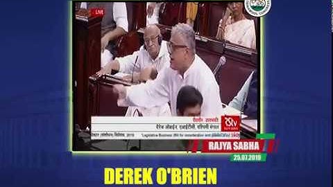 Derek O’Brien raises a Point of Order on the simultaneous introduction of Amendments and Bills