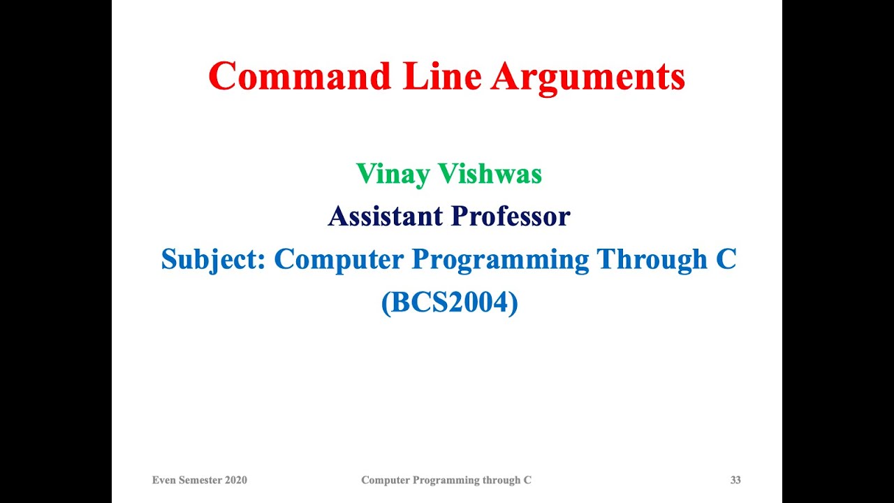 Command Line Arguments - YouTube