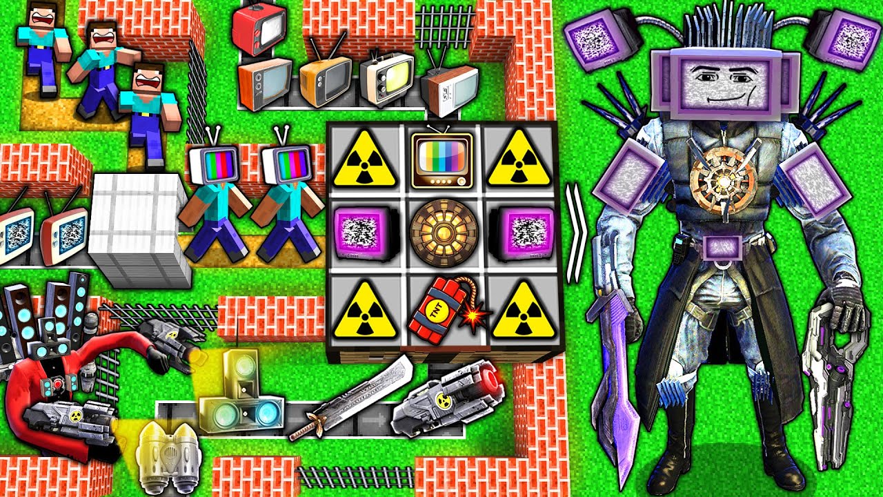 CRAFTING of TV MAN TITAN vs SKIBIDI TOILET and SPEAKER MAN & TV WOMAN in MINECRAFT animation