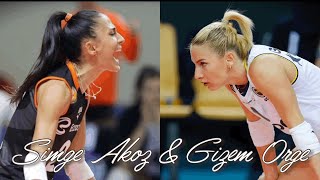 Simge Akoz & Gizem Orge │Turkey Liberos │Eczacıbaşı vs Fenerbahçe│Turkish Volleyball League 2021/22