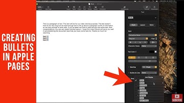 Creating Bullet Lists In Apple Pages