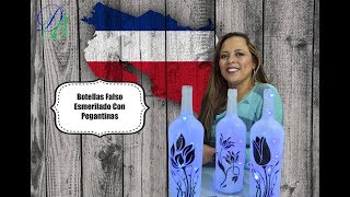 Botellas Esmeriladas con Pegatinas Diy Frosted Bottles with Stickers