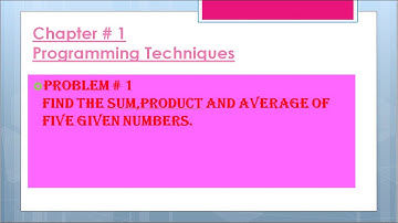 Program#1.. Algorithm-- Find the sum, product and average of five given numbers