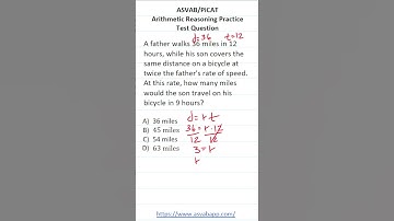Distance, Rate, and Time (d  = rt): ASVAB/PiCAT Arithmetic Reasoning Practice Test Question
