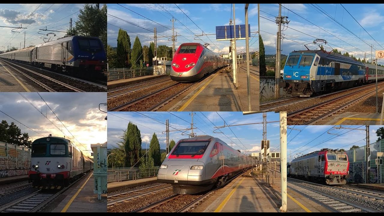 Transiti di tutti i tipi a Firenze Rovezzano. Frecciarossa, italo,D445,MD.