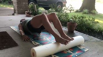 Hamstring Bridge with Foam Roll Walkout