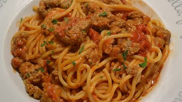 Spaghettis steaks hachés tomates cookeo