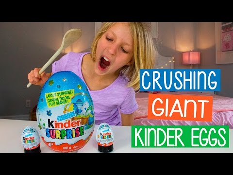 Thumbnail for Crushing Giant Kinder Eggs | Kinder Egg Video