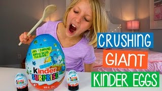 Crushing Giant Kinder Eggs | Kinder Egg Video