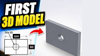 SolidWorks: Turn 2D Sketch to 3D Model with Extrude Boss Base! Tutorial 2