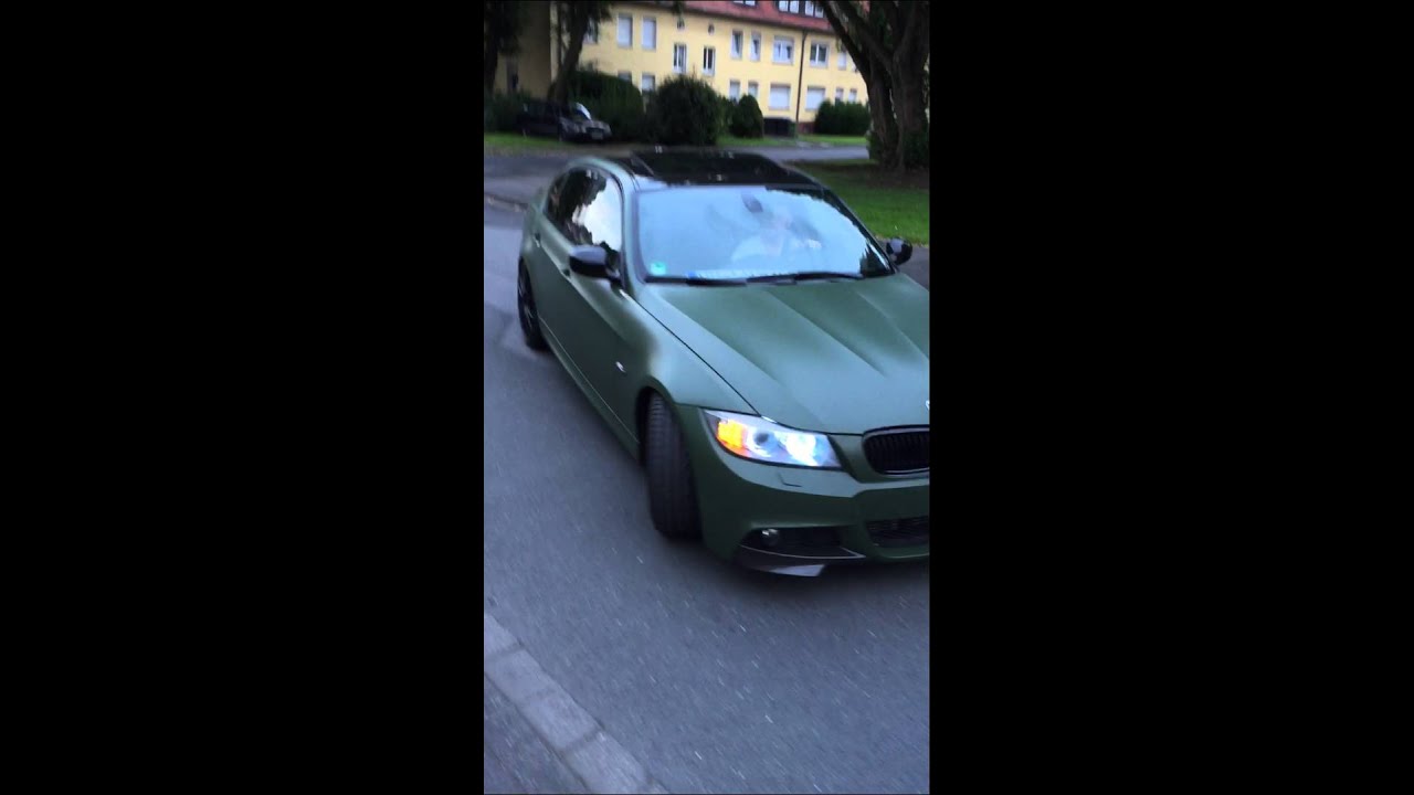 E90 330d matt nato green ! Sound !