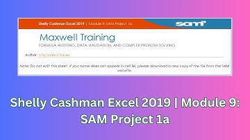 Module 9: SAM Project 1a | Shelly Cashman Excel 2019 #module9 #samproject1a #shellycashmanexcel2019