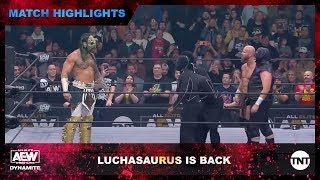 AEW's Luchasaurus is Back and takes out The Creepers