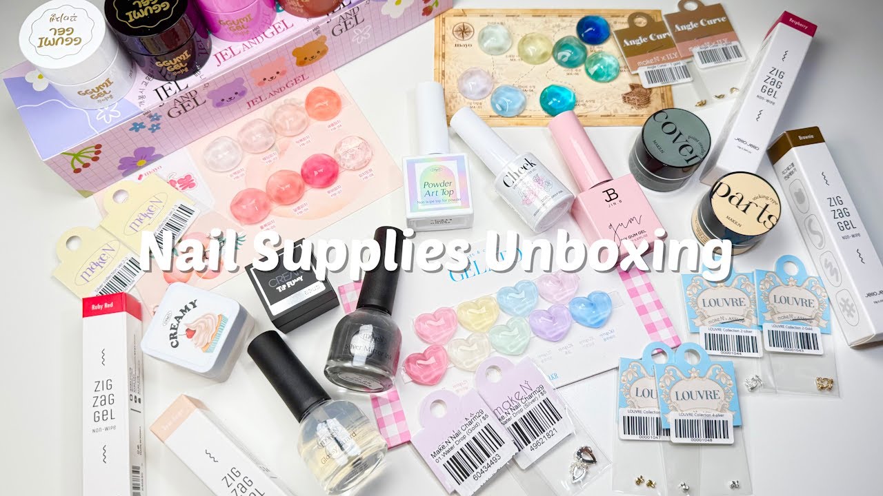 Korean Gel Nail Haul! 💅🏼 Overdue Black Friday Unboxing 📦 | Nail Supplies Haul | ASMR