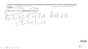 INH: Polynomial Functions: Intermediate Value Theorem #2