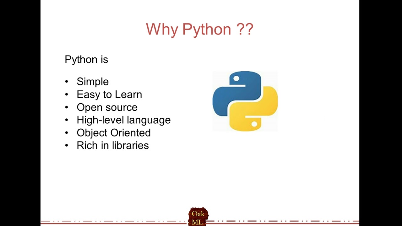 What is ML and why Python for Machine Learning | Oak ML - YouTube