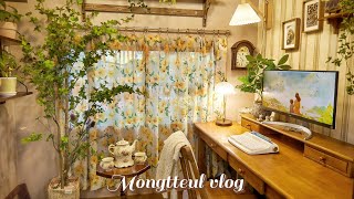 Vlog | Decorating my cozy study room 🏠 Vintage interior, canola flower cooking