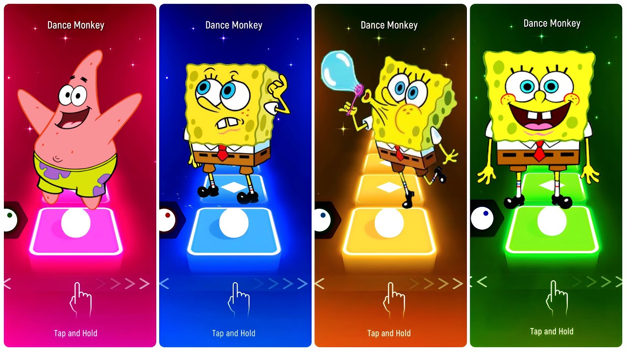 Sandy Cheeks.exe 🆚 Plankton.exe 🆚 SpongeBob.exe 🆚 Spongebob 🎶 | Tiles Hop EDM Rush