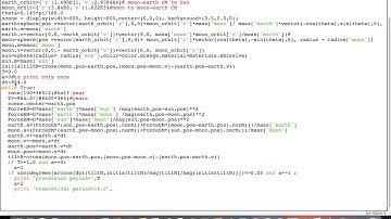 Vpython物理模擬作業------月球軌道進動