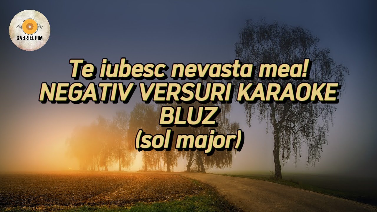 Te iubesc nevasta mea! NEGATIV VERSURI KARAOKE(sol major) COVER