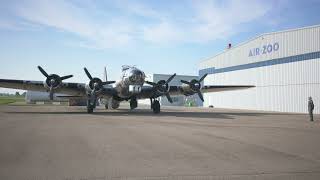 B-17 Yankee Lady starts up at the Air Zoo #aviation