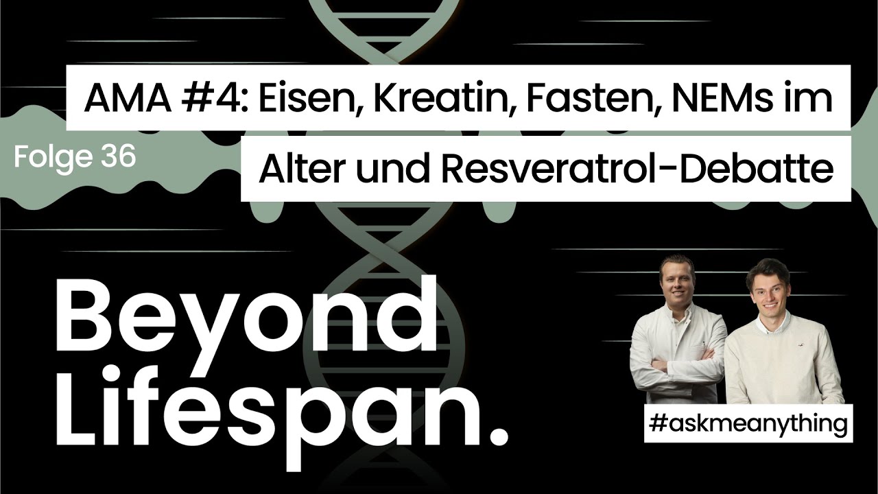 Cover der Episode „AMA #4: Eisen, Kreatin, Fasten, Supplementierung im Alter und Resveratrol-Debatte"