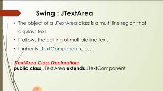 Java swing: JTextArea - CS206 Object Oriented Design And Programming - 4th Semester KTU - CSE