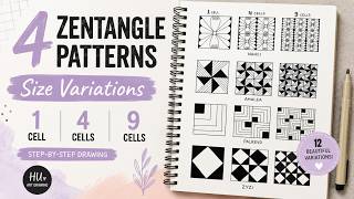 How Pattern Size Changes Zentangle Designs | 12 Examples