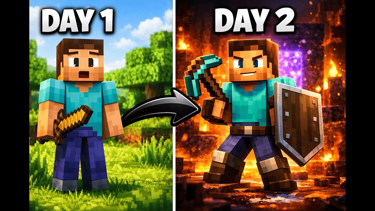 CAN I SURVIVE 1 DAY IN MINECRAFT ? #minecraft - YouTube