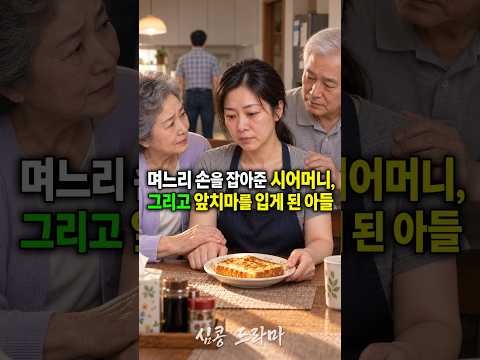 며느리 손을 잡아준 시어머니, 그리고 앞치마를 입게 된 아들 #며느리 #시어머니 #시아버지 #부부 #가족드라마 #숏드라마 #단편드라마 #고부관계 #식탁 thumbnail
