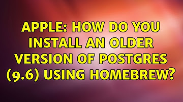 Apple: How do you install an older version of Postgres (9.6) using homebrew?