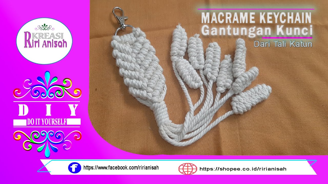 How to make Macrame keychain step by step using cotton for beginner
