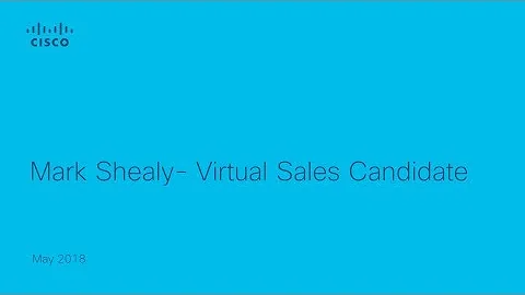 Mark Shealy- Virtual Sales Candidate Video