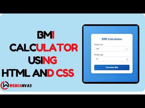 BMI Calculator | HTML CSS JS | webcanvas