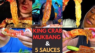 ???DRENCHED in SEAFOOD BOIL SAUCES KING CRAB & SHRIMP IN 5 SAUCES MUKBANG COMPILATION??️?