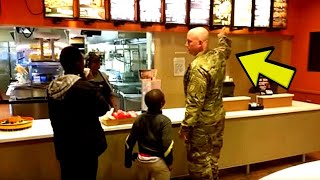 This Soldier Goes To Order Taco Bell Meal, Stops Cold When He Hears 2 Boys Behind Him!