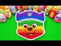 Satisfying ASMR | Making Rainbow Chase Paw Patrol Beads Bathtub by Mixing Jelly Slime Mystery Eggs