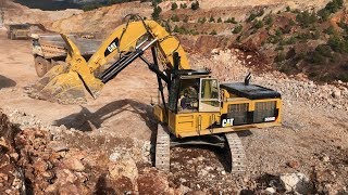 Caterpillar 5090B Shovel Excavator Loading Caterpillar 777C Dumpers  Sotiriadis/Labrianidis Mining