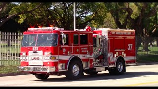 LAFD Engine 37 & Rescue 37 Responding