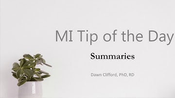 MI Tip of the Day: Summaries
