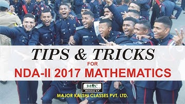 Tips And Tricks How To Crack NDA II 2017 Exam (Mathematics )