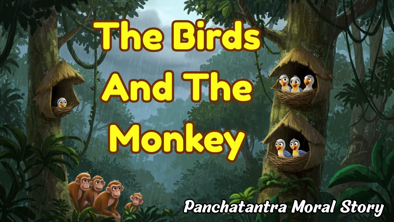 The Birds And The Monkey Moral Story | Panchatantra Story in English | Cartoon Moral Story 