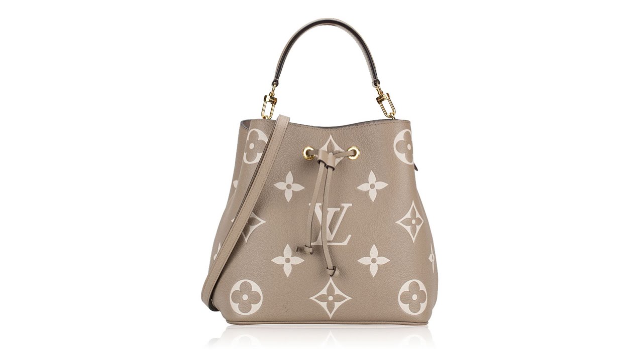 tas shoulder-bag Louis Vuitton Neo Noe MM Empreinte Bicolor  Tourterelle/Creme/Beige Shoulder Bag