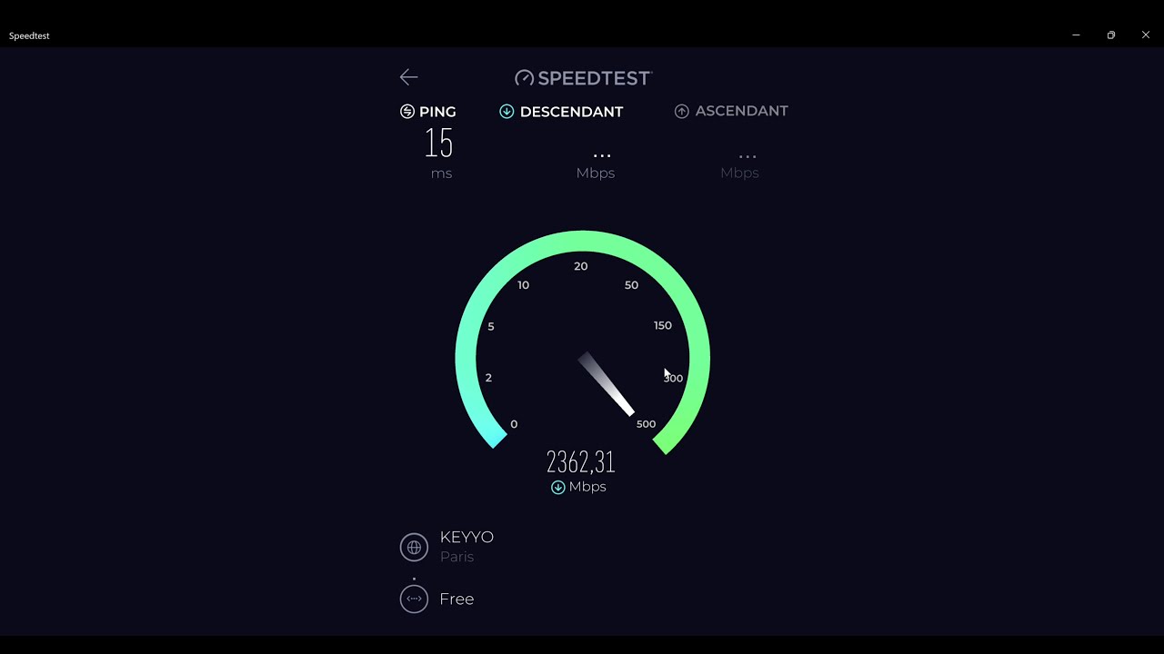 Speedtest Freebox Pop port 2.5 Gbit/s