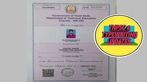 Typewriting Certificate வந்துடுச்சி February 2022