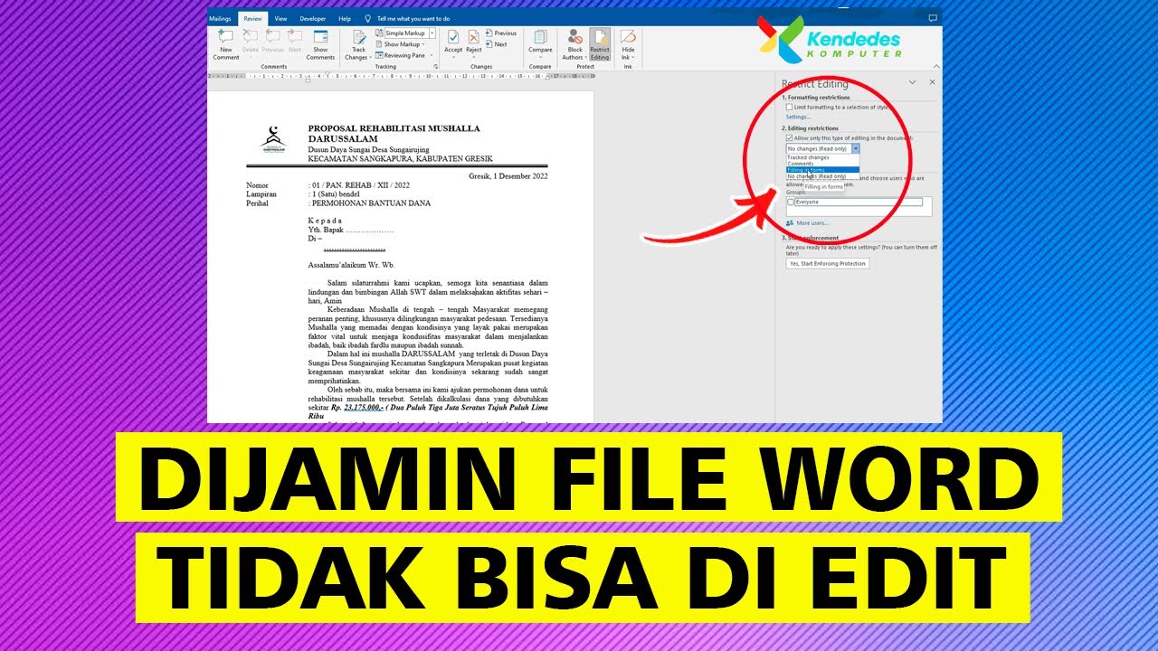Cara Agar File Microsoft Word Tidak Bisa Di Edit Orang Lain YouTube Cara agar file microsoft word tidak bisa di edit orang lain youtube