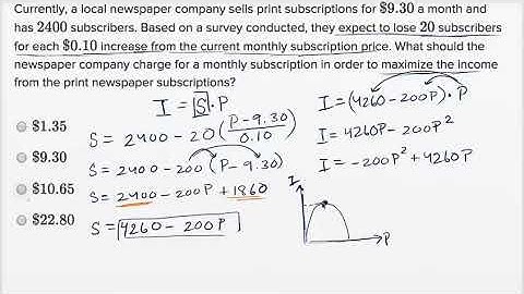 Math Practice - Quadratic and exponential word problems Harder example