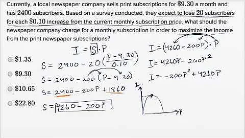Math Practice - Quadratic and exponential word problems Harder example