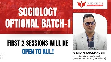 [ Class- I ] Sociology Optional Classes for UPSC CSE 2026 Batch 1 by Vikram Kaushal Sir