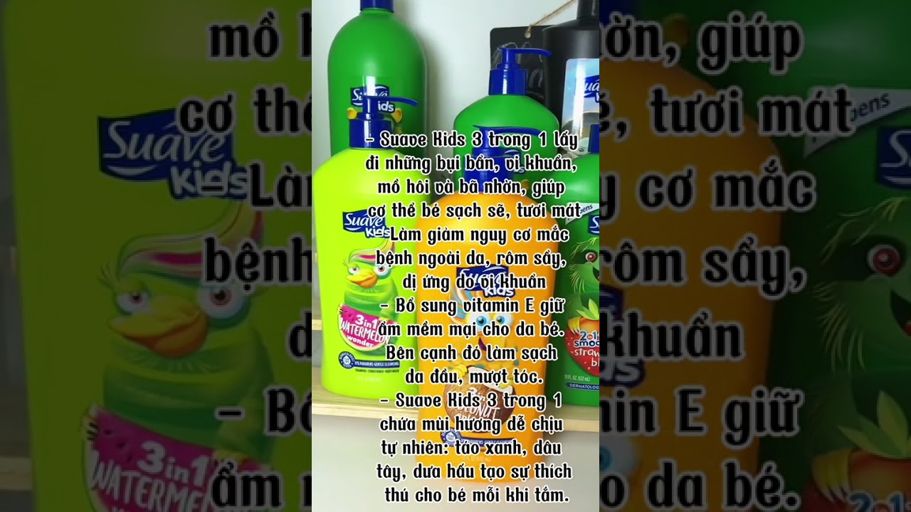 Sữa tắm gội xả cho bé Suave Kids 3 in 1 Dưa Hấu và Táo